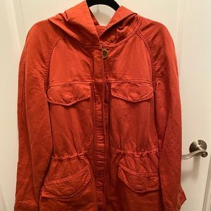 LOFT rust orange hooded jacket